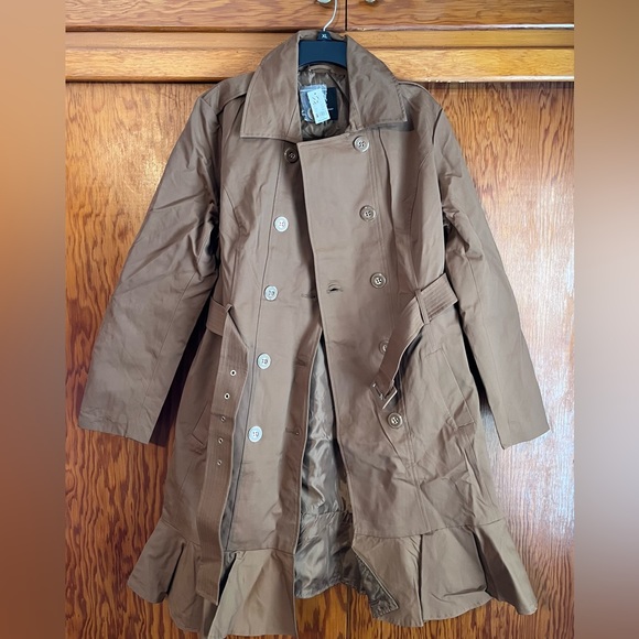 New York & Company Jackets & Blazers - New York & Company Brown Double-Breasted Trench Coat
C1